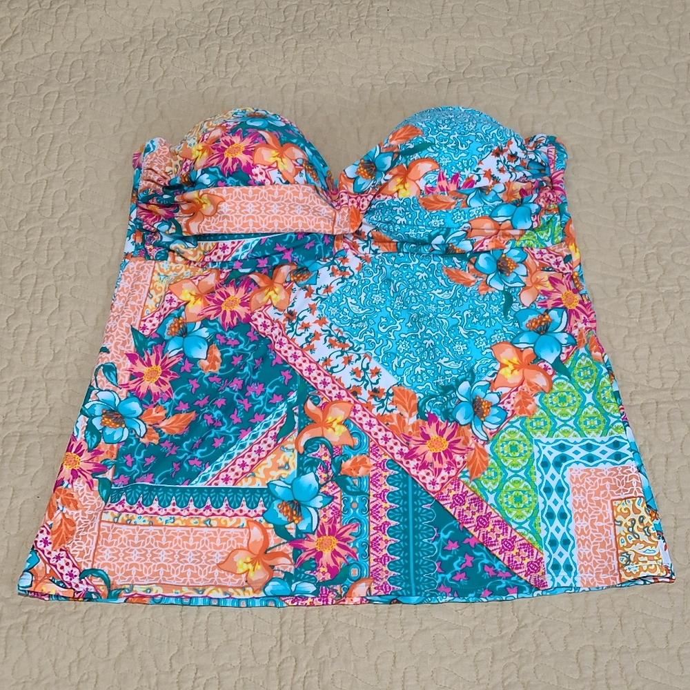 Into the Bleu floral tankini size 12 - Picture 5 of 8